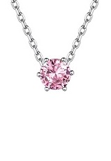 catchy silver round rolo chain October birthstone baby necklace 
